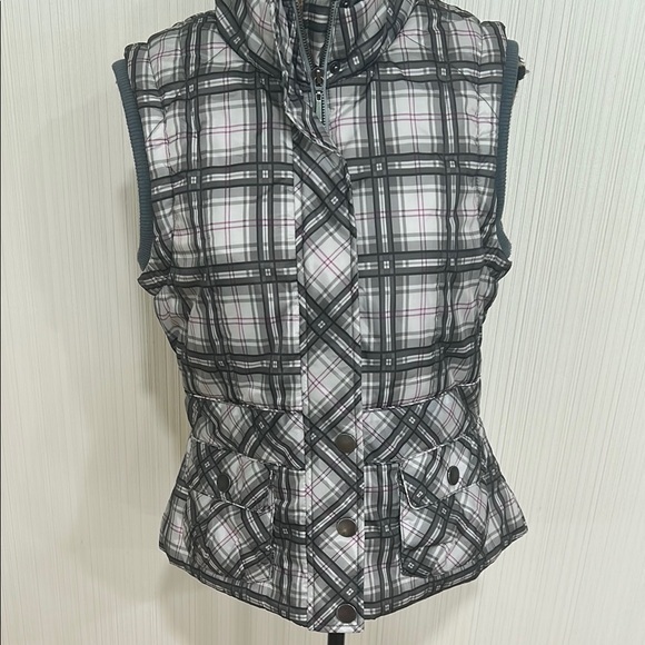Tribal Black And White Plaid Vest